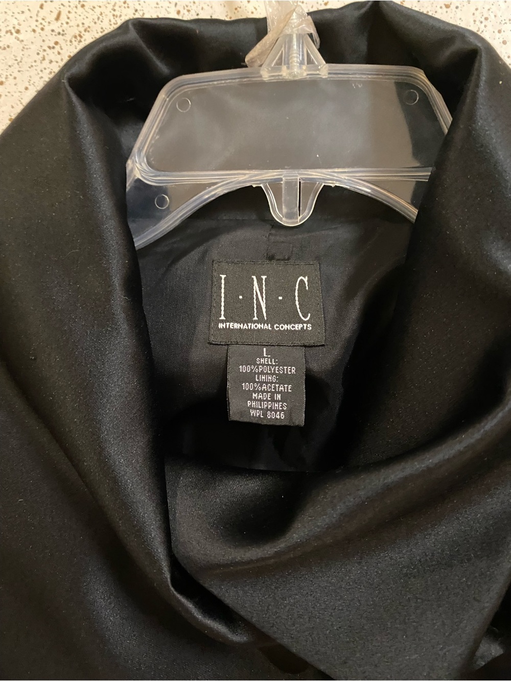 3/$18 - INC International Concepts Black Double-Breasted Satin Blazer - EUC - Picture 3 of 3